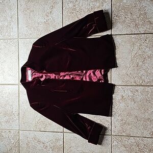 Burgundy Tahari Velvet Blazer